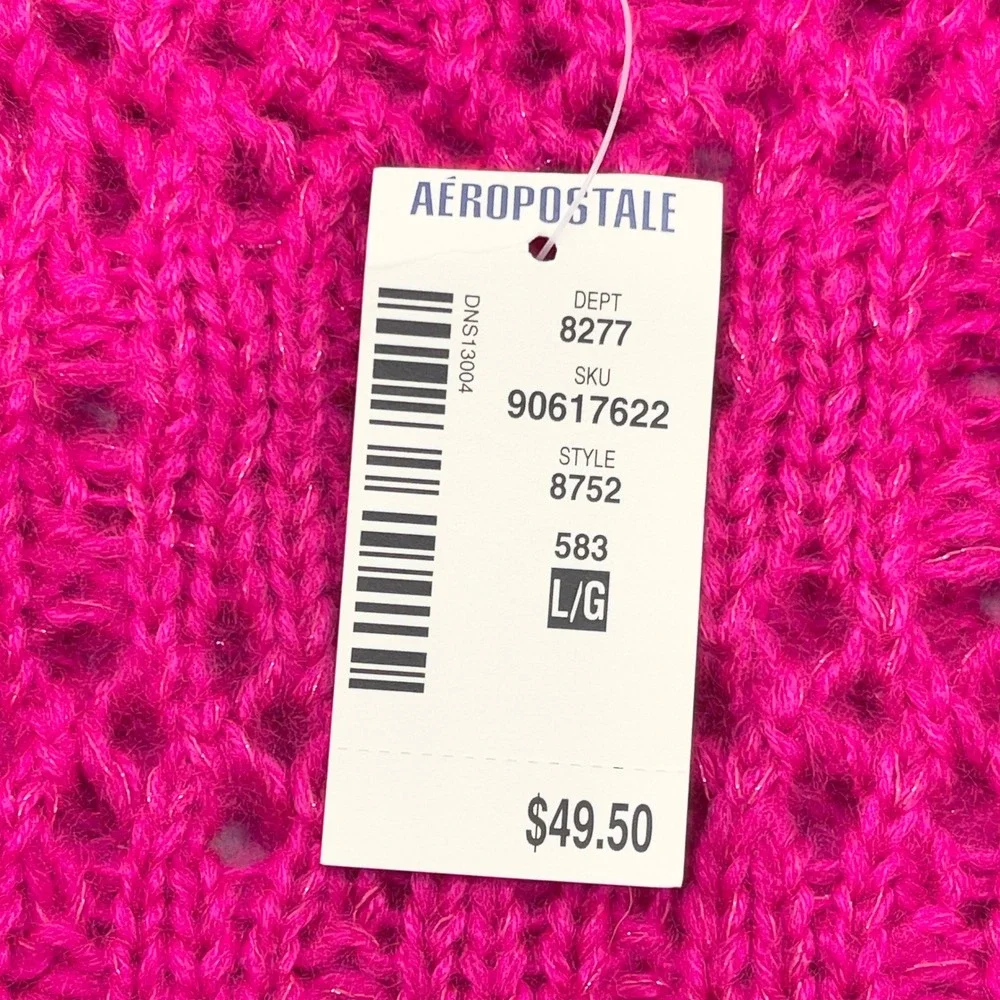 Aeropostale Sweater Womens Large‎ Open Knit Y2k Dopamine Mall Goth Indie Fairy